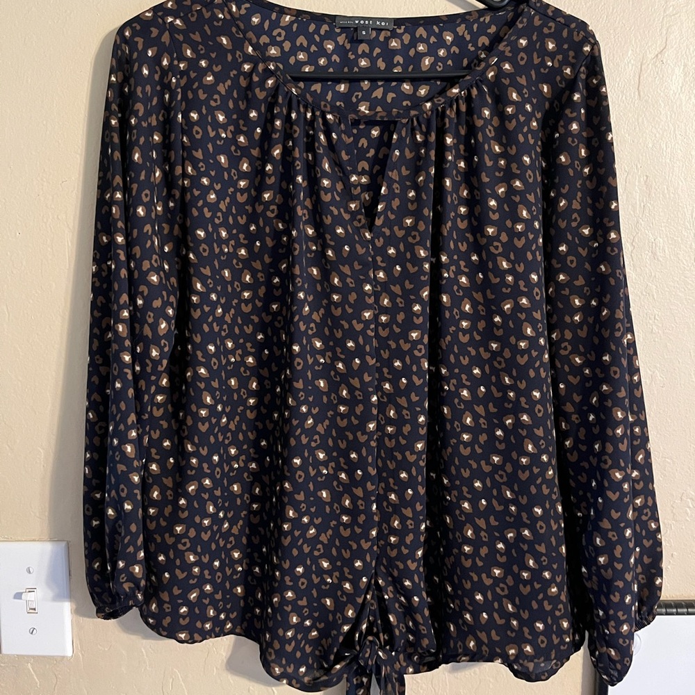 3/4 blouse with tie